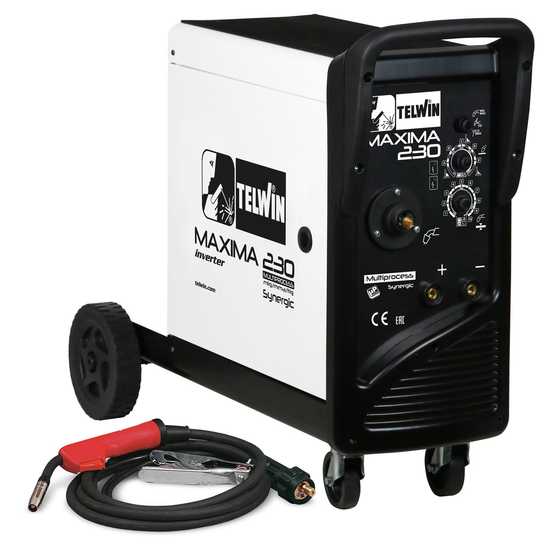 Telwin Maxima 270 Synergic Inverter Wire Welding Machine - for MIG-MAG/FLUX/BRAZING/MMA/TIG DC- LIFT - GAS/NO GAS