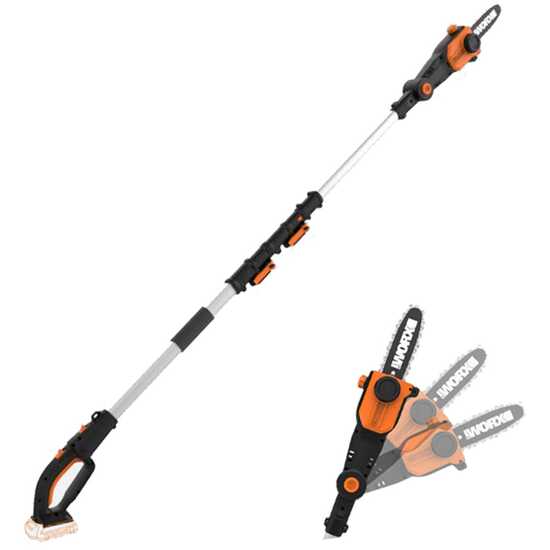 Worx WG349E.9 Battery-powered Pruner on Telescopic Pole - 20V - Up to 1.8-2.3 m Extension  - BATTERY AND BATTERY CHARGER NOT INCLUDED
