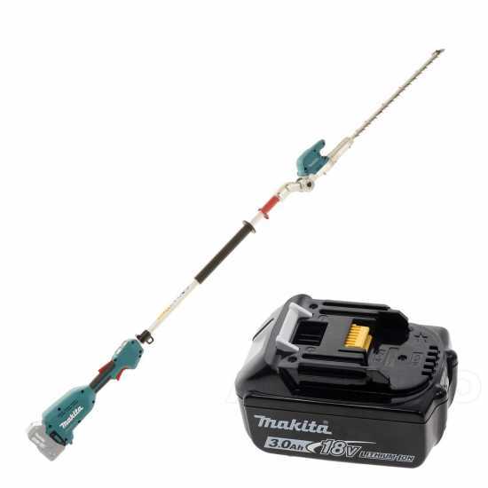 Makita DUN500 Battery-powered Hedge Trimmer on Telescopic Pole, 18V/3Ah Battery