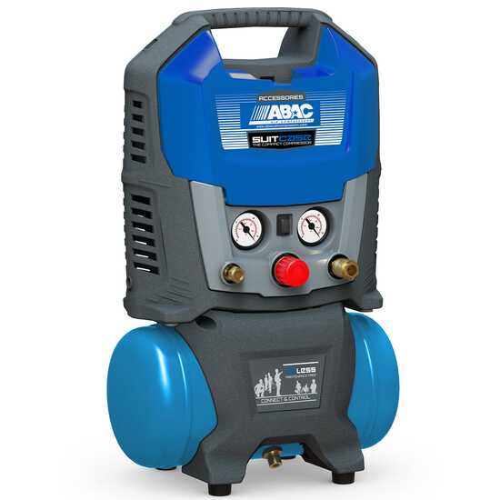 ABAC SUITCASE - Portable, single-phase, oil-less, electric air compressor - Motor 1.5 HP - 6 litres