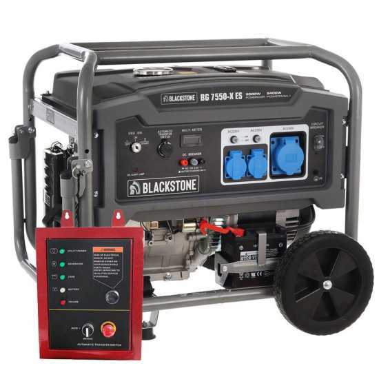 BlackStone BG 7550-X ES - 5.4 kW Wheeled Petrol Power Generator with AVR - DC 5 kW Single-phase + ATS