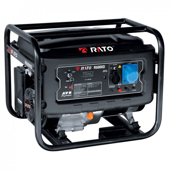 Rato R6000D AVR - 6 kW Petrol Power Generator with AVR and Electric Start - DC 5.5 kW Single-phase