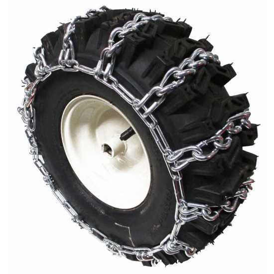 Pair of snow chains for snow blowers. Wheels dimensions: 13x4.10-6