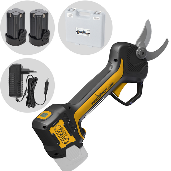 Volpi PV295 Battery-powered Electric Pruning Shears - 2 Batteries Included - 14.4V 2.5Ah - 25mm Cutting diameter