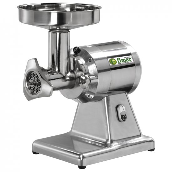 FIMAR TC12TS Electric Meat Mincer - Body in Polished Aluminium - Stainless Steel Removable Grinding Unit - Three-phase - 400V / 1.5 hp