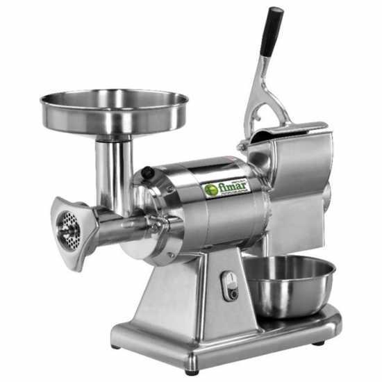 FIMAR TC12AT Electric Meat Mincer - with Integrated Grater - Removable Grinding Unit in Stainless Steel - Three-phase - 1.0HP/400V