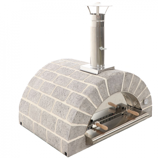 AgriEuro Top-Line Family Stone Grigio - Outdoor Wood-fired Pizza Oven 80X60 - 4 Pizzas