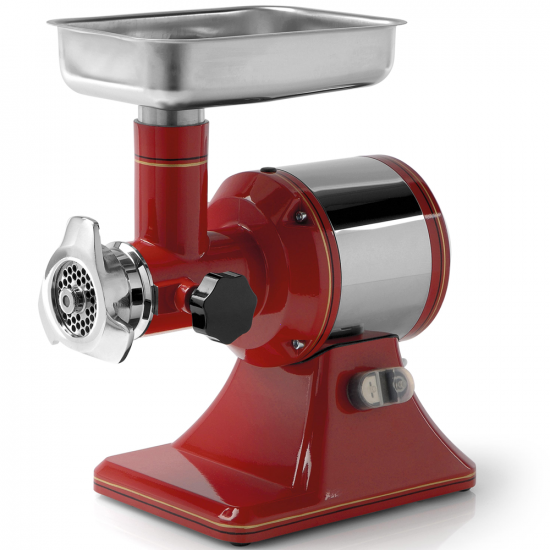 FAMA TS12R RETRO' Electric Meat Mincer - Stainless Steel Removable Grinding Unit - Single-phase - 1.0HP/230V