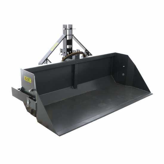 BlackStone B-PAL H 160 - Tractor-mounted Hydraulic Rear Loader Bucket - 160 cm - 700 Kg Load Capacity