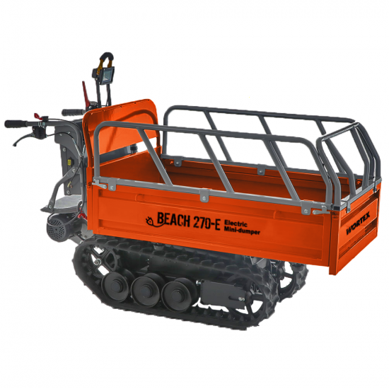 Wortex Beach 270E Electric Battery-Powered Tracked Barrow -  Extendable manual body 450 Kg