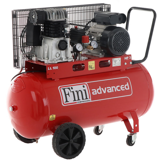 Fini Advanced MK 103-100-3M - Single-phase belt-driven electric air compressor - 3 Hp Motor - 100 L
