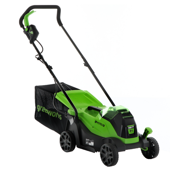 Greenworks GD24LM33 24V Battery-powered Lawn Mower - 33 cm - BATTERY AND BATTERY CHARGER NOT INCLUDED