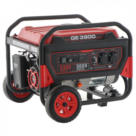 Mosa GE 3900 - 3.3 kW Wheeled Petrol Power Generator - DC 3 kW Single-phase