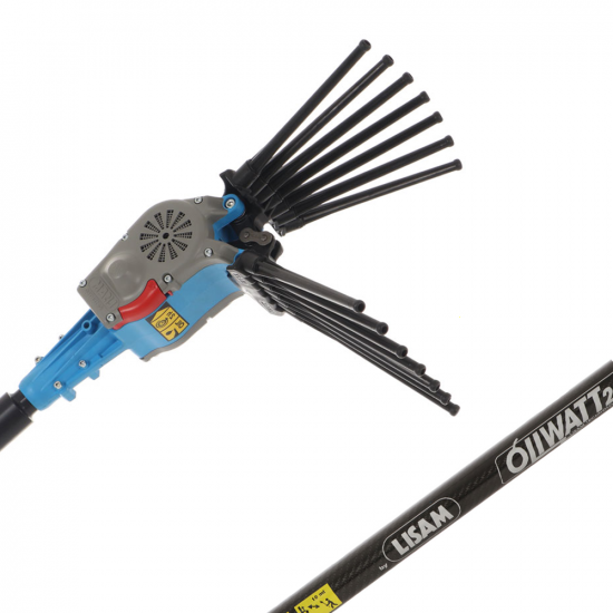 Electric Battery-powered Olive Harvester Lisam OLIWATT 2 - With 8 carbon prongs - Fixed Pole
