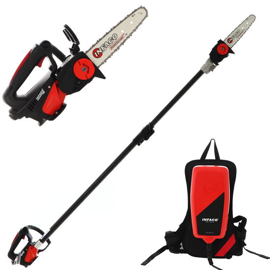 Infaco TR9 Battery-powered Pruner on Telescopic Pole - Backpack Battery Included