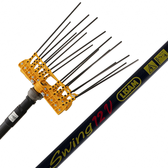 Lisam Swing Electric Battery-powered Olive Harvester - With 8 + 8 carbon prongs - 240 cm - Fixed Pole
