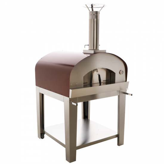 Seven Italy Ade Rosso - Outdoor Wood-fired Oven with Cart