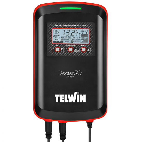 Telwin Doctor Charge 50 - Battery Charger Maintainer Electronic Tester - 6/12/24V Batteries