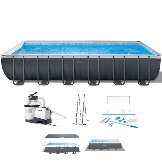 Intex Ultra XTR Frame 26368NP - 732x366x132 cm - Above-Ground Pool + Volleyball Net and Cleaning Kit