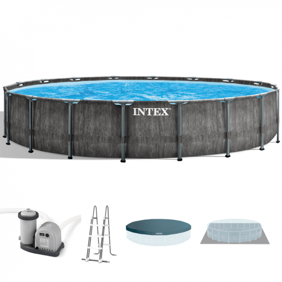 Intex Prisma Frame Greywood 26744NP - Round Pool