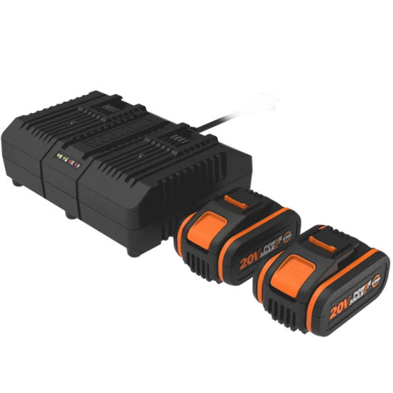 Worx WA3611 - Starter Kit Double Charger + 2x Batteries 20V/4Ah