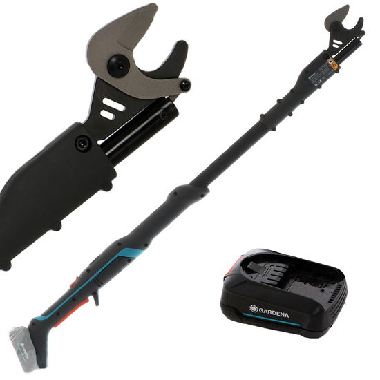GARDENA EasyCut 110/18V P4A Electric Pruning Shears on Extension Pole - 18V 2Ah