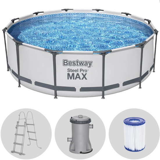 Bestway Steel Pro Max 56418 - &Oslash;366x100 cm  - Round Pool + Filter Pump and Ladder