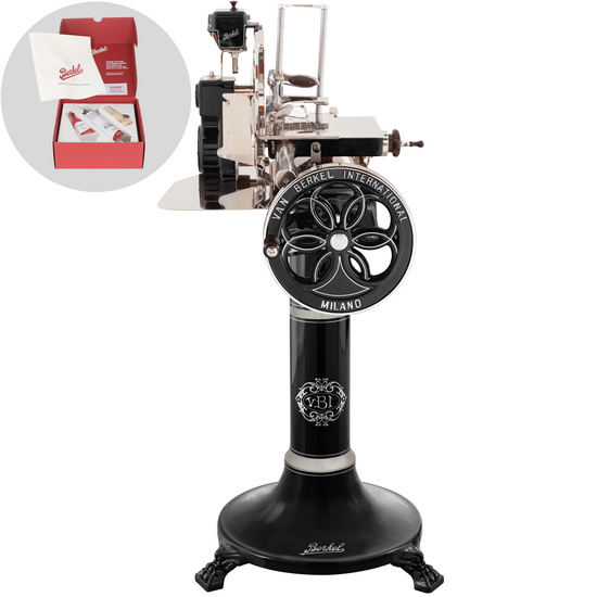 BERKEL B114 Black - Flywheel Slicer with Stand - 320 mm Chrome-plated Steel Blade