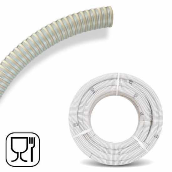 Cristallo Transparent Vacuum Coiled Hose for Food Stuff &Oslash; 30 mm, 5 m