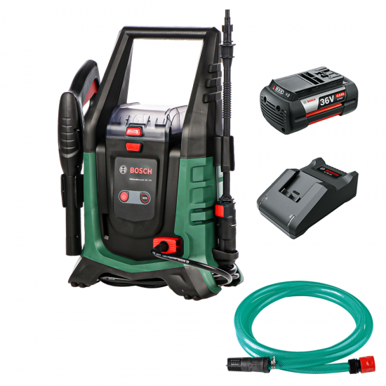 BOSCH UniversalAquatak 36V-100 - Battery-operated high pressure washer - 100 Bar + Self-priming hose - 36V 4Ah