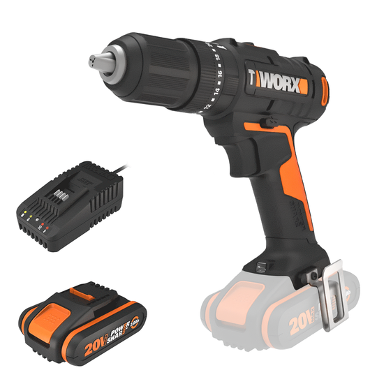 Worx WX370 - Battery-powered Impact Drill/Screwdriver - 20V/2Ah