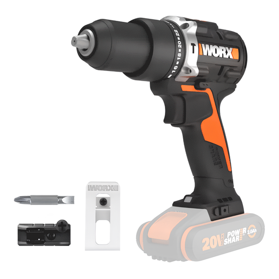 Worx Nitro WX352.9 - 20V Battery-powered Hammer Drill Screwdriver - WITHOUT BATTERY AND BATTERY CHARGER