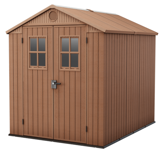 Keter Darwin Brown - Garden shed - With front windows - 190x244x221 cm