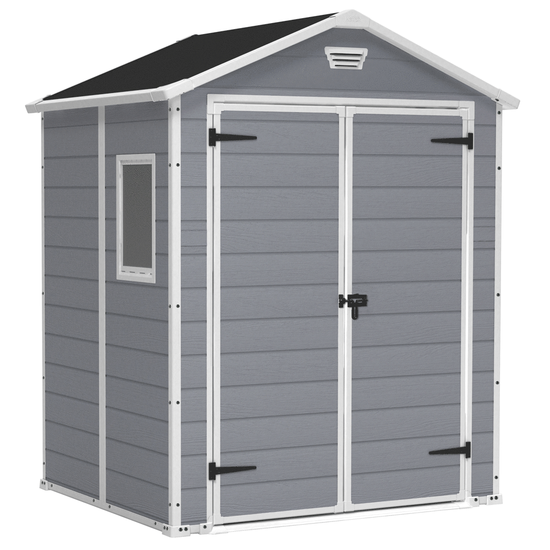 Keter Manor Gray - Garden shed - With side window - 185x152x226 cm