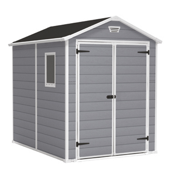 Keter Manor gray - Garden shed - With side window - 186x237x227 cm