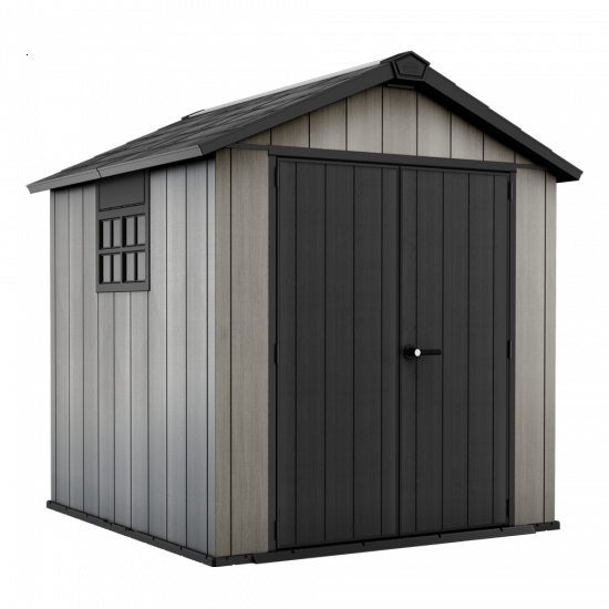 Keter Oakland 757 - Garden Shed - With Double-leaf Door and Window - 229x223.5x242 cm