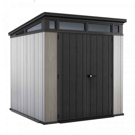 Keter Artisan Grey - Garden Shed - With Double-leaf Door - 214x218x226 cm