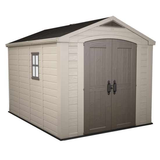 Keter Factor Beige - Garden Shed - With Side Window - 256.5x331.5x243 cm