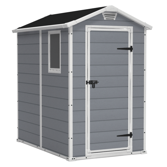 Keter Manor Grey - Garden Shed - With Side Window