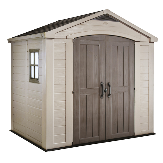 Keter Factor Beige - Garden Shed - With Side Window - 256.5x182x243 cm