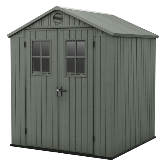 Keter Darwin Green - Garden Shed - with Front Windows - 190x183x221 cm