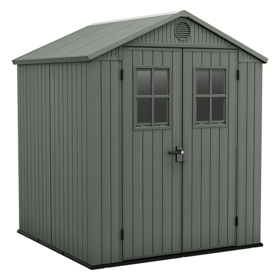 Keter Darwin Green - Garden Shed - with Front Windows - 190x183x221 cm