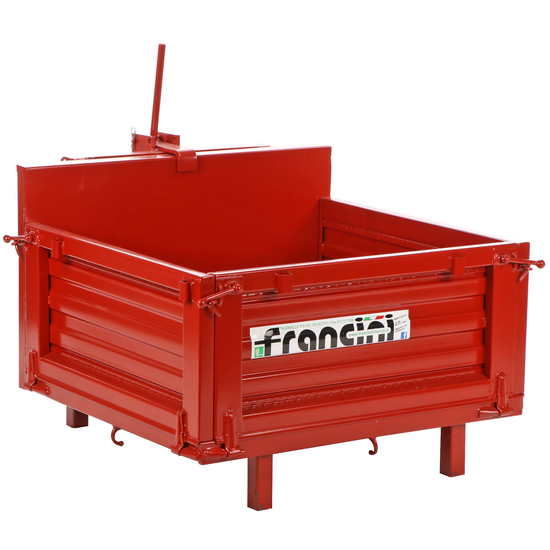 Francini P 100 - Tractor-Mounted Transport Box - Tipping Transporter - 3 Openable Side Panels
