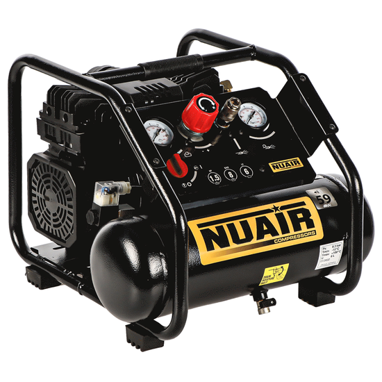 Nuair Siltek TB 6 - Silenced Portable Electric Air Compressor - 1.5 HP - 6 lt oilless