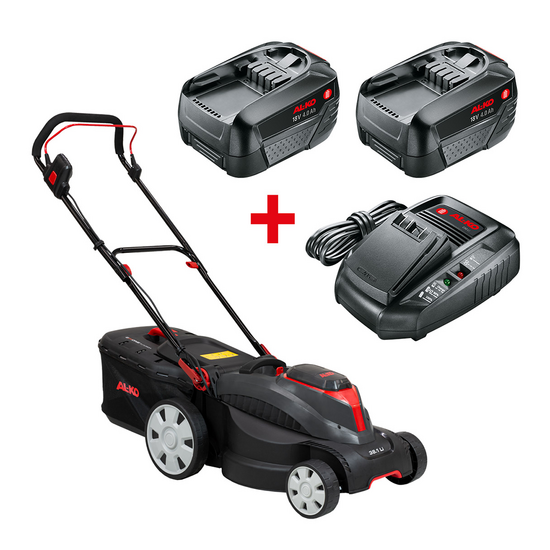 AL-KO 38.1 Li Easy - Battery-powered Lawn Mower - 37 cm Cut - 2 x 18V/4,0 Ah