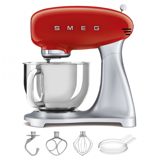 Smeg SMF02RDEU Red - Planetary Mixer - 4.8 L Stainless Steel Bowl