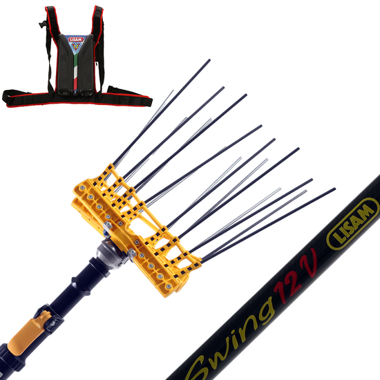 Lisam Swing - Electric Battery-powered Olive Harvester - Telescopic Pole - 220-300 cm - 12V 56Ah Battery
