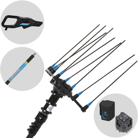 Campagnola Hercules 6 ECO Plug-in - 230 cm Carbon Pole - Electric Battery- powered Olive Harvester - 21V 5Ah