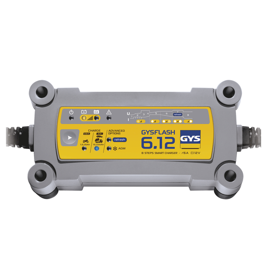 GYS Flash 6.12 - Automatic charger and battery maintainer - 12V batteries from 1.2 to 125 ah