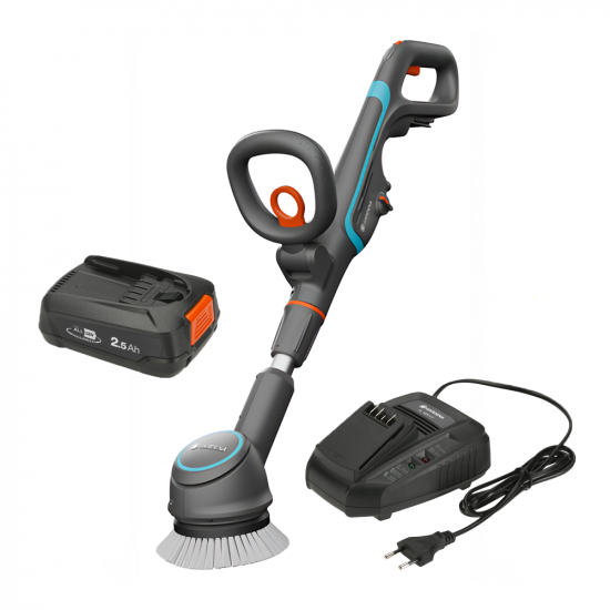Gardena AquaBrush Compact 02/18V - Cordless floor cleaner - with starter kit 18V - 2.5Ah